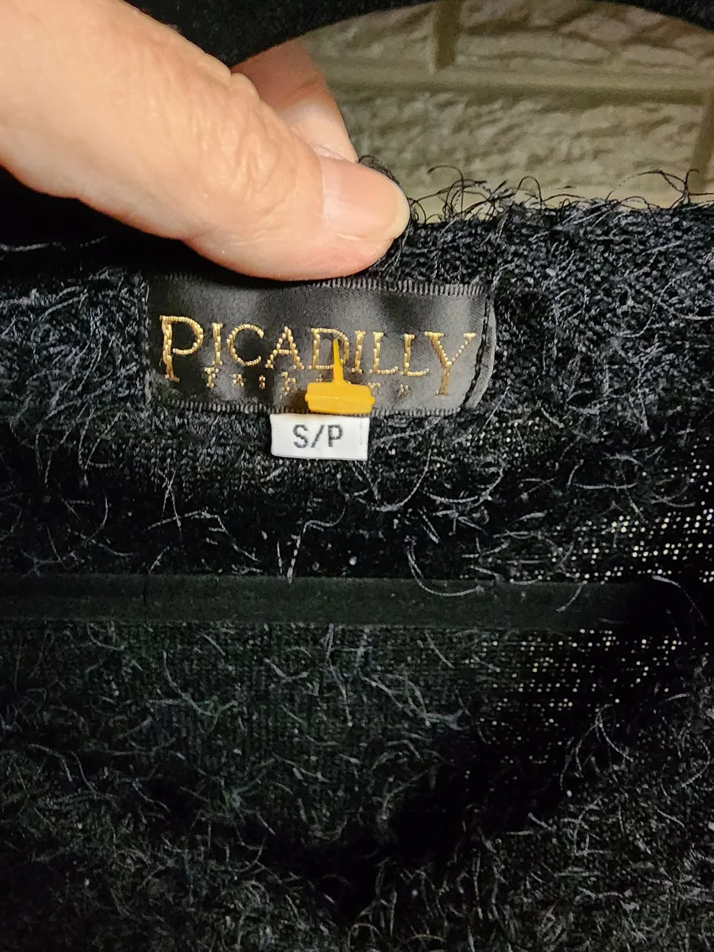 Vintage PICCADILLY brand Cozy Black Fuzzy Button-Up Women's Sweater